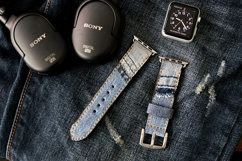 Handmade Jeans Strap incl. Lugs Adapter for Apple Watch (or Apple Watch Sport) 42mm or 38mm – image 5